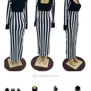 Black and White Striped Maxi Dress